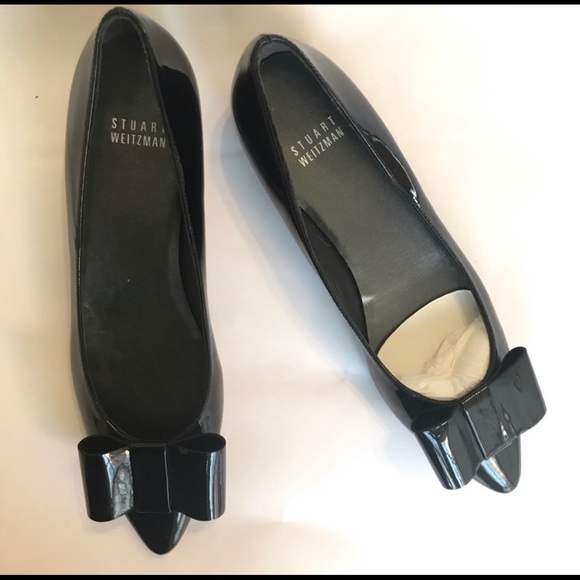 NWOT Stuart Weizman black pointed toe flats - patent leather - Picture 3 of 8